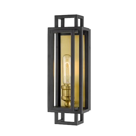 Z-Lite Titania 1 Light Wall Sconce, Bronze + Olde Brass 454-1S-BRZ-OBR
